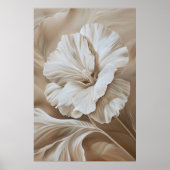 Moderne Beige Bloem Esthetische Wandkunst Poster (Voorkant)