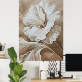 Moderne Beige Bloem Esthetische Wandkunst Poster (Thuiskantoor)