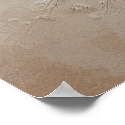 Moderne Beige Bloemen 18 Poster (Hoek)