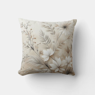 Moderne beige bloemen 1 Poster Kussen