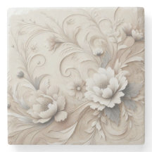 Moderne beige bloemen 1