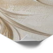 Moderne beige bloemen 22 Poster (Hoek)