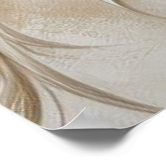 Moderne beige bloemen 22 Poster (Hoek)