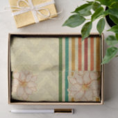 Moderne beige bloemen tissuepapier (Geschenk)