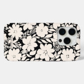 Moderne Beige Bloemen Zwart Botanisch Case-Mate iPhone Case (Achterkant (horizontaal))