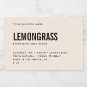 Moderne beige body scrub product label voedselcontainer etiket (Enkel label)