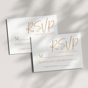 Moderne Beige Boho Minimale Eenvoudige Bruiloft RS RSVP Kaartje