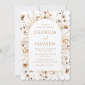 Moderne Beige Boho Wildflower bruiloft Kaart (Voorkant)