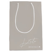 Moderne Beige Bruidsmeisje Voorstel Cadeautas (Voorkant)