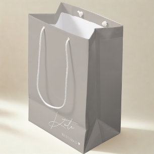 Moderne Beige Bruidsmeisje Voorstel Cadeautas