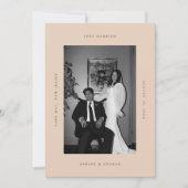 Moderne Beige Bruiloft Net Getrouwd Foto Elopement Aankondiging (Voorkant)