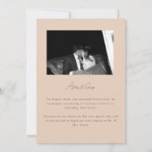 Moderne Beige Bruiloft Net Getrouwd Foto Elopement Aankondiging (Achterkant)