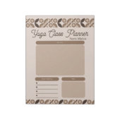 Moderne Beige Bruin Patroon Yogaklasse Planner Notitieblok (Linkerzijde)