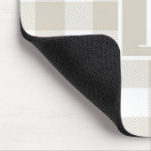 Moderne Beige Buffalo Check Monogram Initiaal Muismat (Hoek)