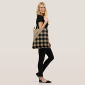 Moderne beige Buffalo geruite tas (Op model)