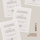 Moderne Beige Cream Huwelijksuitnodiging Kaart