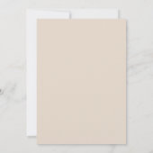 Moderne Beige Editoriale Oefenbruiloftdiner Kaart (Achterkant)