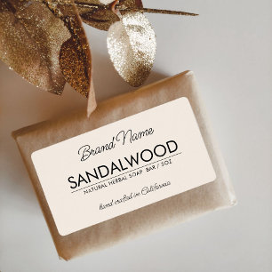 Moderne beige, eenvoudige cosmetische zeep-etikett etiket