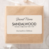 Moderne beige, eenvoudige cosmetische zeep-etikett etiket (Insitu)