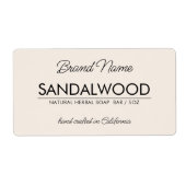 Moderne beige, eenvoudige cosmetische zeep-etikett etiket (Voorkant)