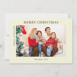 Moderne Beige Eenvoudige Foto Kerstvakantie Kaart