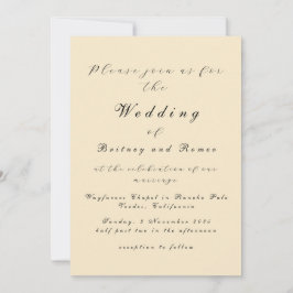 Moderne Beige Elegante Huwelijksuitnodiging Kaart