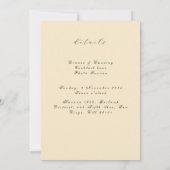 Moderne Beige Elegante Huwelijksuitnodiging Kaart (Achterkant)