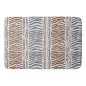 Moderne Beige en Grijze Gestreepte Badkamer Mat (Voorkant)