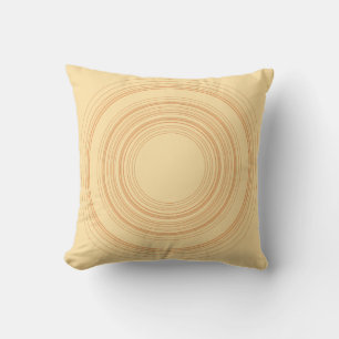 Moderne Beige en Oranje Psychedelische Topografisc Kussen