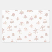 Moderne beige en witte kerstbomen Snowflakes Inpakpapier Vel (Voorkant 3)