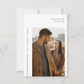 Moderne Beige foto bruiloft Kaart (Voorkant)