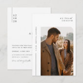 Moderne Beige foto bruiloft Kaart (Voorkant / Achterkant)