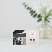 Moderne Beige Fotografie Visitekaartje (Staand voorkant)