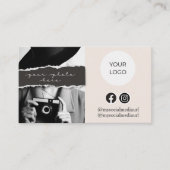 Moderne Beige Fotografie Visitekaartje (Voorkant)