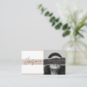 Moderne Beige Fotografie Visitekaartje (Staand voorkant)