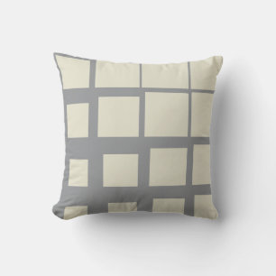 Moderne Beige Gedeconstrueerde Plaid Abstract Geom Kussen