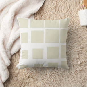 Moderne Beige Gedeconstrueerde Plaid Abstract Geom Kussen