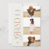 Moderne beige geometrische 3 afstuderen voor fotog aankondiging (Voorkant)