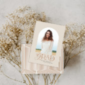 Moderne beige geometrische fotoboogafstuderen aankondiging