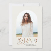 Moderne beige geometrische fotoboogafstuderen aankondiging (Voorkant)