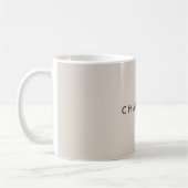Moderne Beige Gepersonaliseerde Naam Koffiemok (Links)