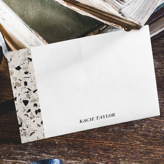 Moderne Beige gepersonaliseerde notitiekaarten Notitiekaartje