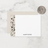 Moderne Beige gepersonaliseerde notitiekaarten Notitiekaartje (Voorkant / Achterkant in situ)