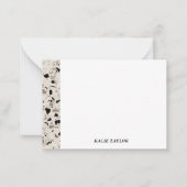 Moderne Beige gepersonaliseerde notitiekaarten Notitiekaartje (Voorkant)