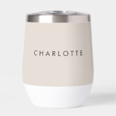 Moderne Beige Gepersonaliseerde Wijn Tumbler (Voorkant)