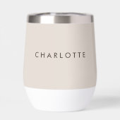 Moderne Beige Gepersonaliseerde Wijn Tumbler (Achterkant)