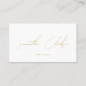 Moderne Beige Gouden Handgeschreven Script QR-code Visitekaartje (Voorkant)