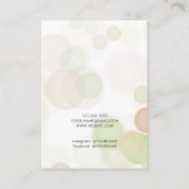 Moderne beige Green Bubbles aarden Kaart Visitekaartje (Achterkant)