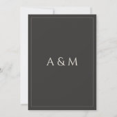Moderne beige grijze minimalistische trouwuitnodig kaart (Achterkant)