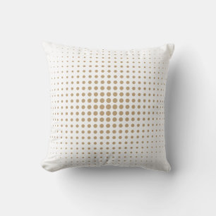 Moderne Beige Halftoon Stippen Abstract Geometrisc Kussen